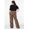 Zizzi straight high waist broek met panterprint bruin