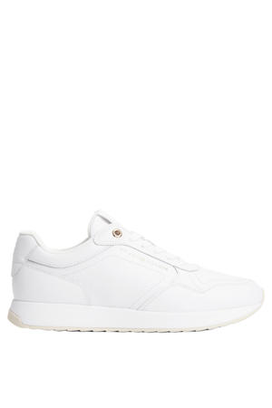 leren sneakers met logo - wit