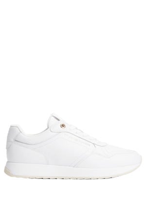 leren sneakers met logo - wit