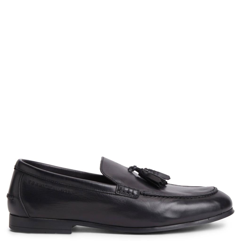 Zwarte heren Tommy Hilfiger leren loafers -