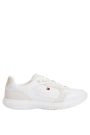 leren sneakers met logo - wit