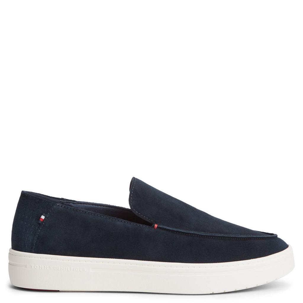 Donkerblauwe heren Tommy Hilfiger suède loafers -