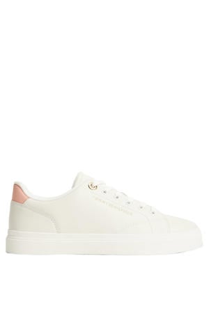 leren sneakers ecru/roze