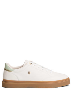 leren sneakers - wit/mintgroen