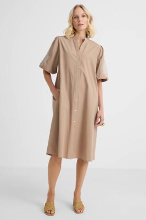 midi jurk zand