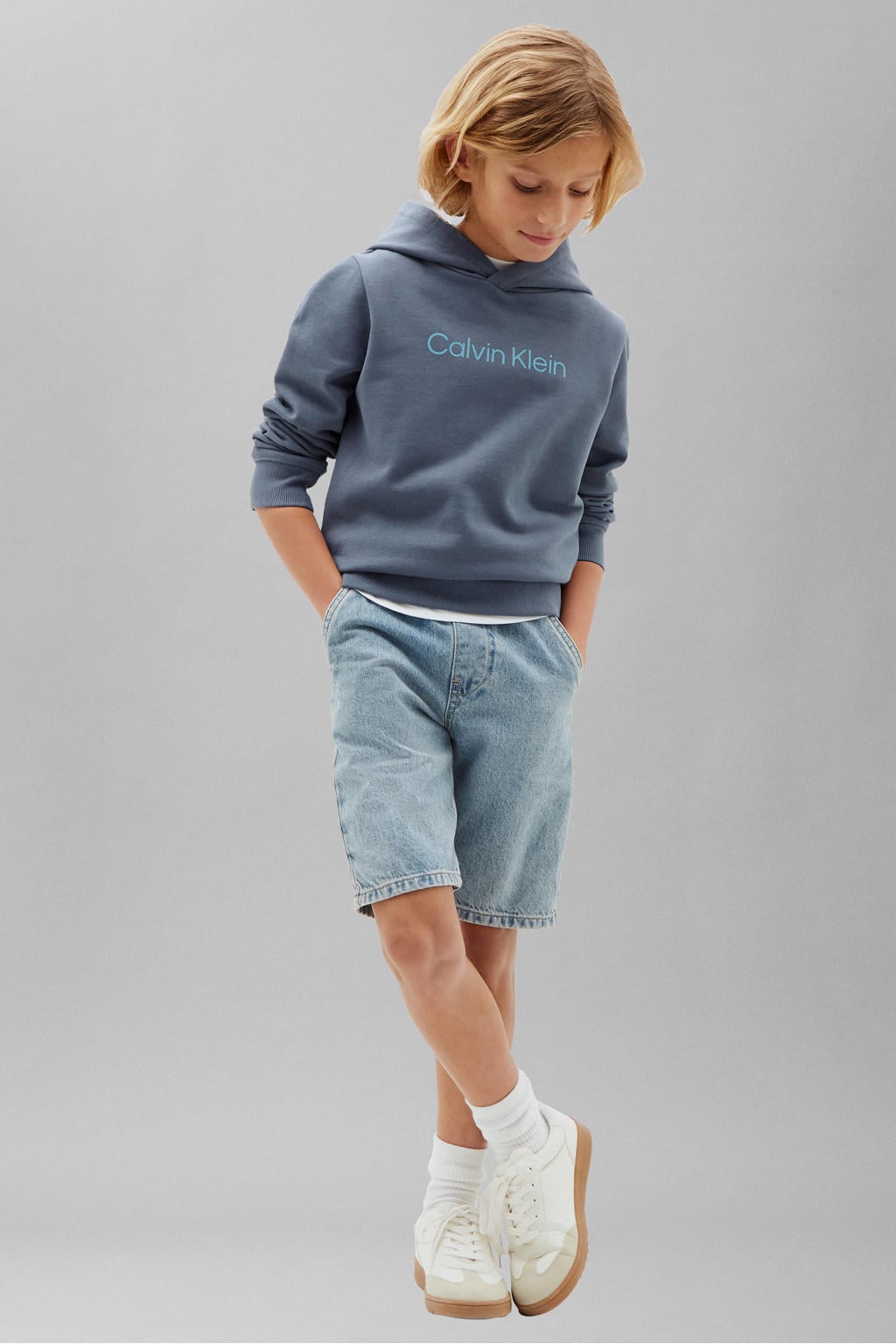Calvin Klein hoodie met logo - blauw