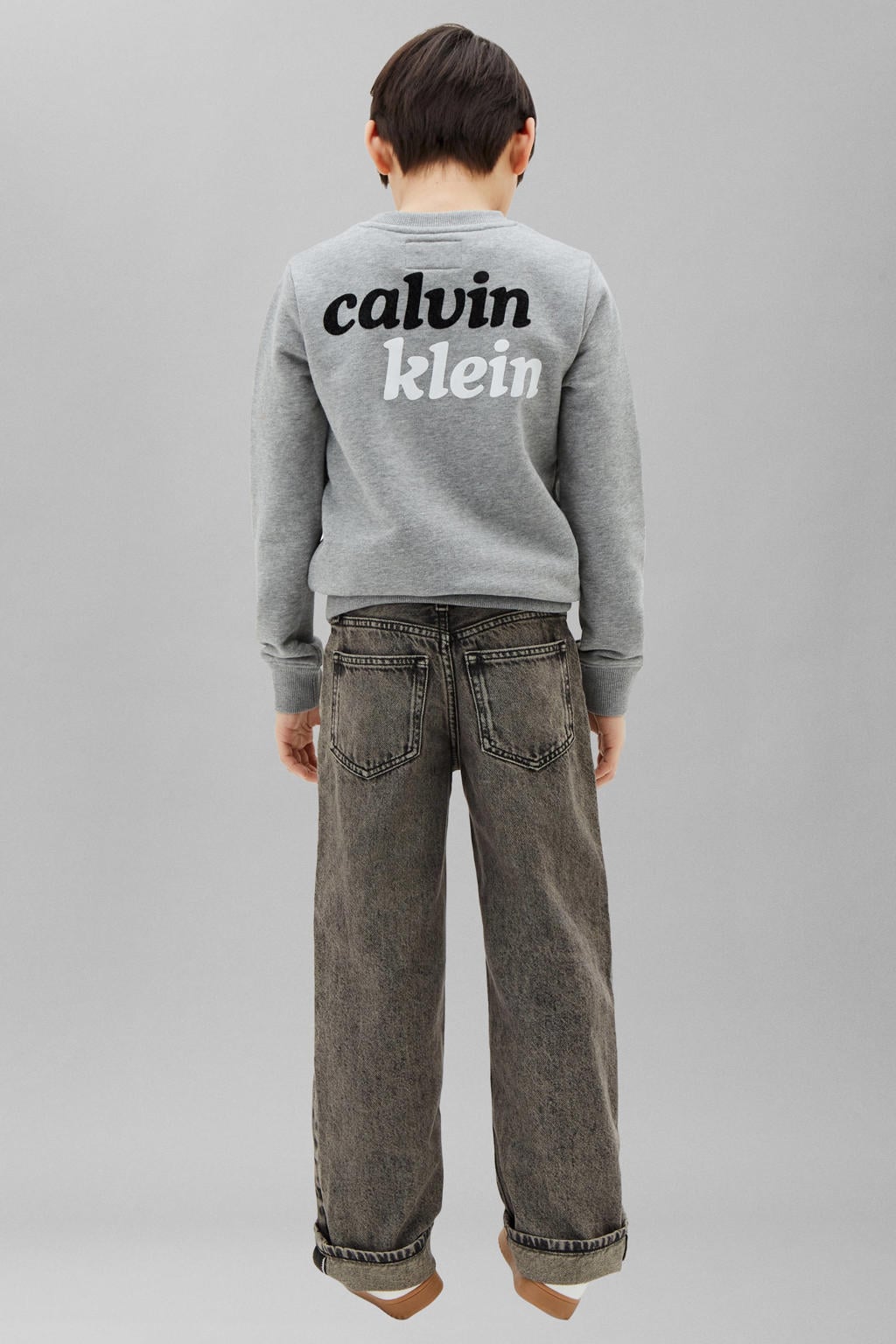Calvin Klein sweater met backprint - grijs