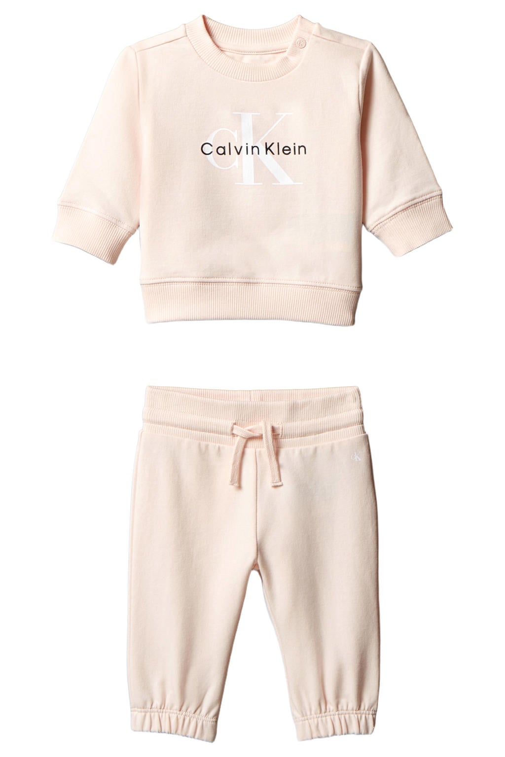 Calvin Klein sweater en broek set met logo - lichtroze