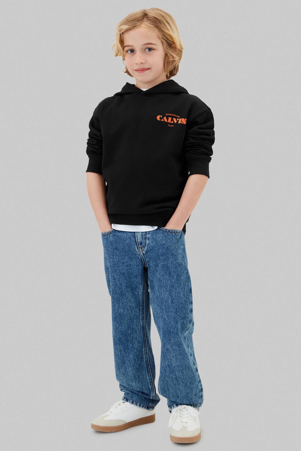 Calvin Klein hoodie met print - zwart