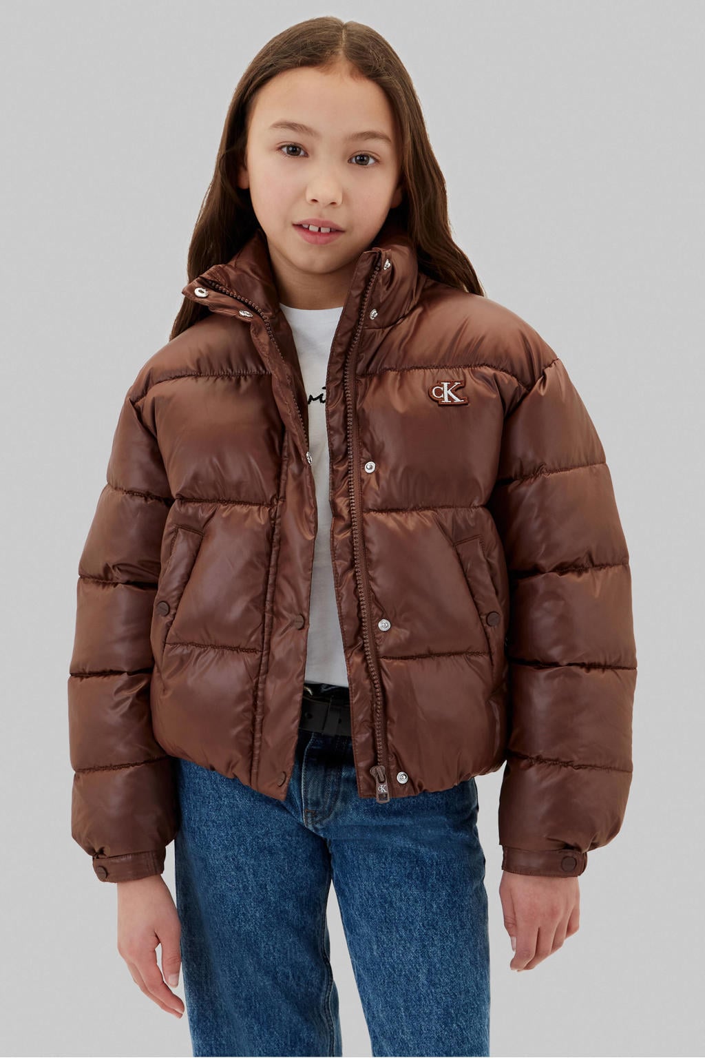 Calvin Klein gewatteerde winterjas - bruin