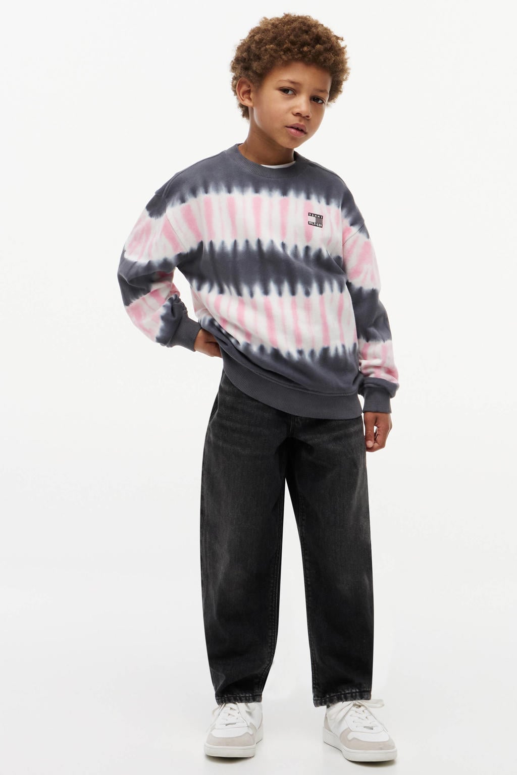Tommy Hilfiger oversized tie-dye sweater - donkerblauw