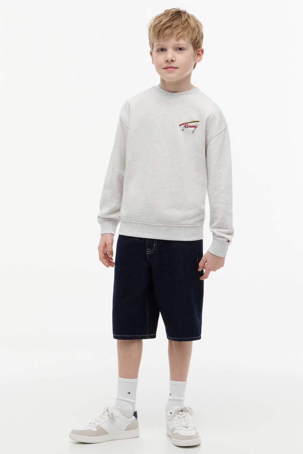 Tommy Hilfiger sweater met backprint - lichtgrijs