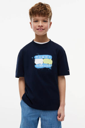 T-shirt met logo - donkerblauw