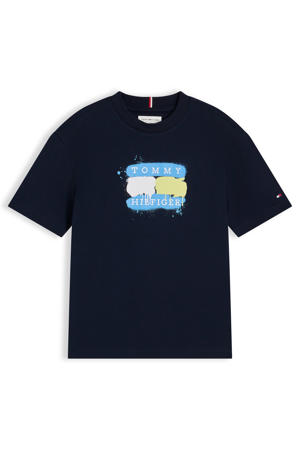 T-shirt met logo - donkerblauw