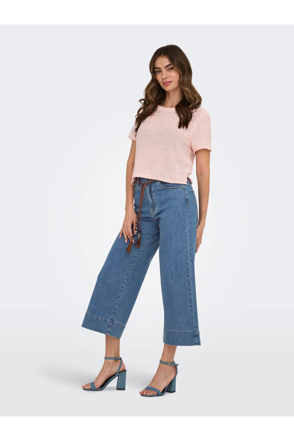 ONLY wide leg jeans - medium blue denim