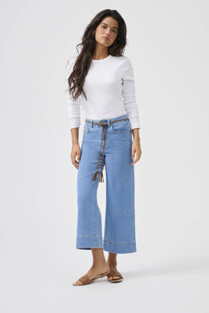 Onlmadison Hw Belt Wd Crp Dnm Gua165Noos high waist wide leg jeans medium blue denim