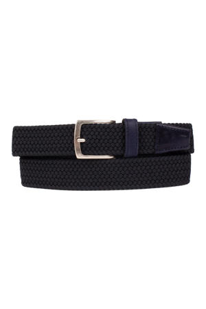 leren riem donkerblauw