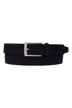 leren riem donkerblauw