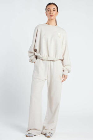 wide leg regular waist casual broek beige