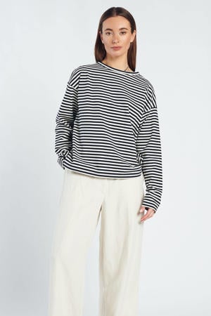 gestreepte longsleeve zwart