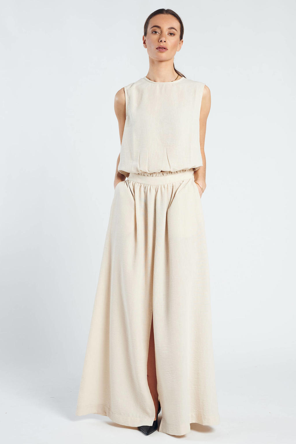 Beige dames Spooq the label maxi rok gemaakt van viscose