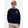 Tommy Hilfiger sweat sweater met print - donkerblauw