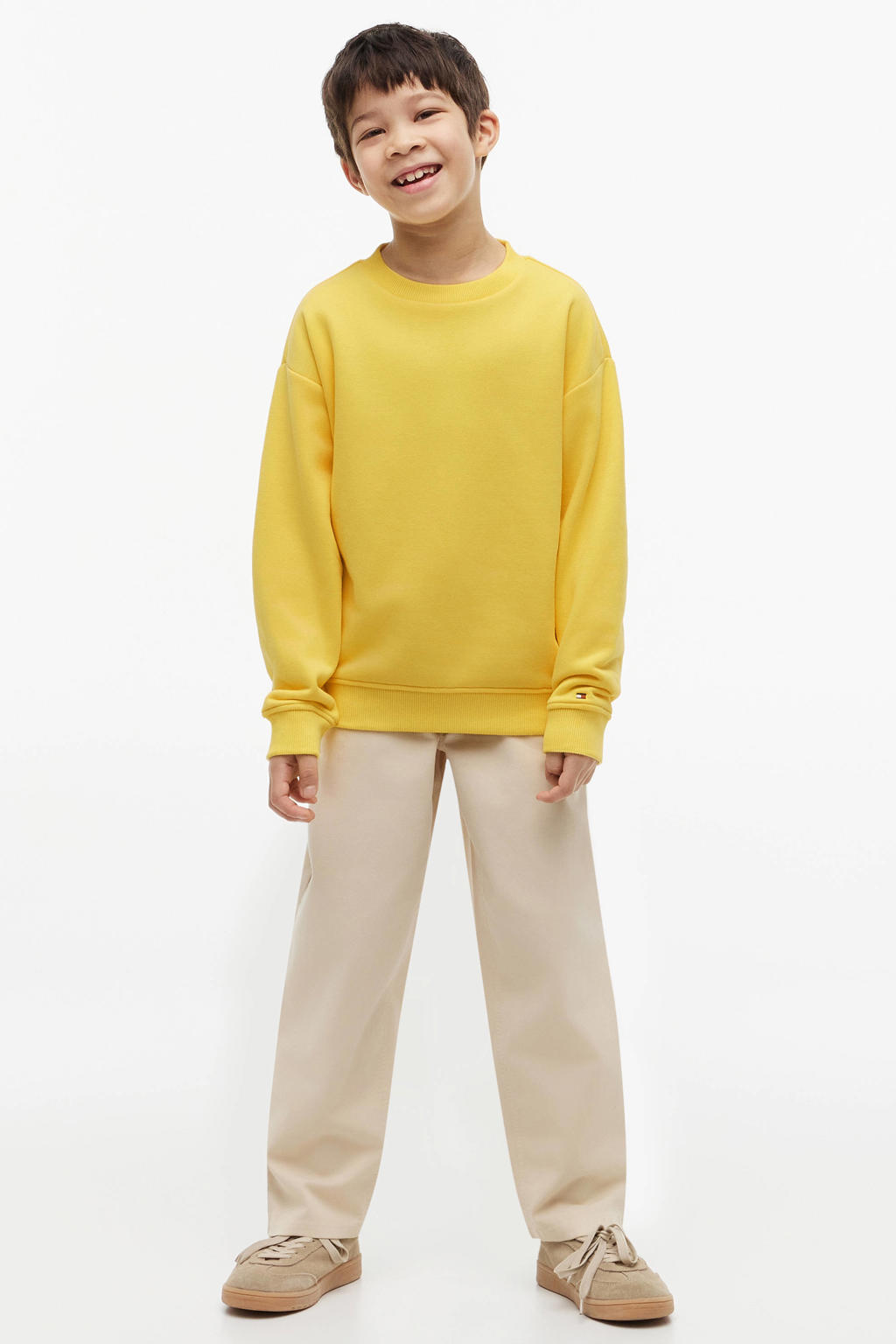 Tommy Hilfiger sweat sweater met print - geel