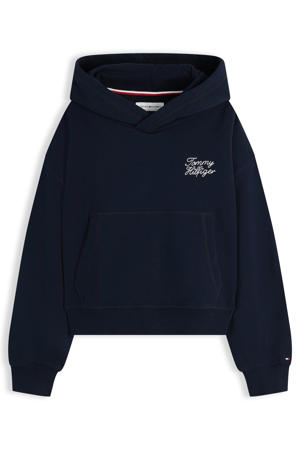hoodie met tekstprint - donkerblauw