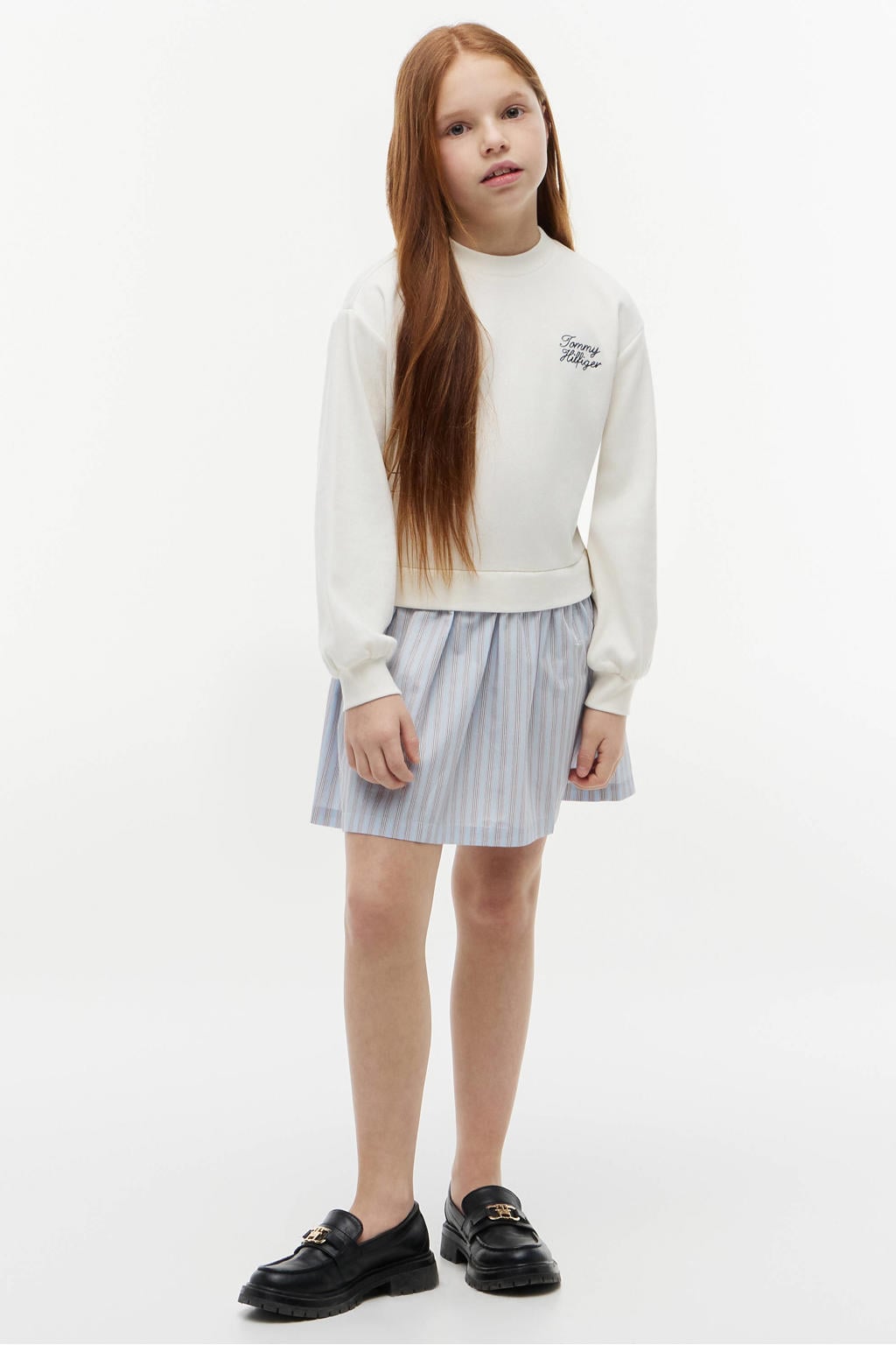 Tommy Hilfiger gestreepte korte jurk - lichtblauw