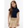 Tommy Hilfiger polo met golvende afwerking - donkerblauw