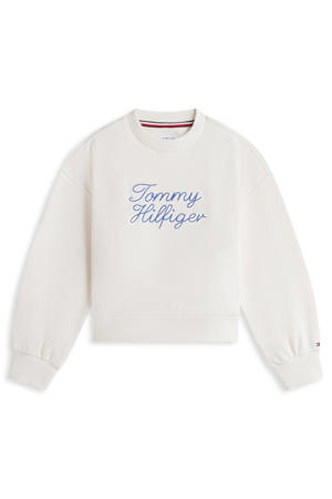 sweater met borduursels en tekst - wit