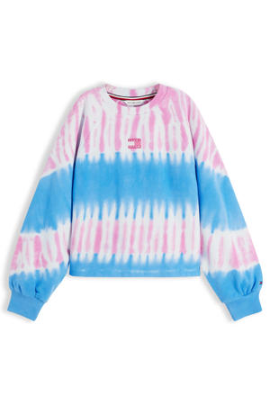 boxy tie-dye sweater - blauw
