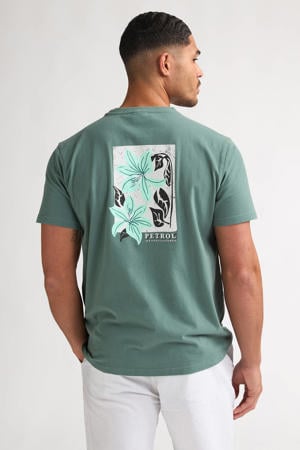 regular T-shirt met backprint groen