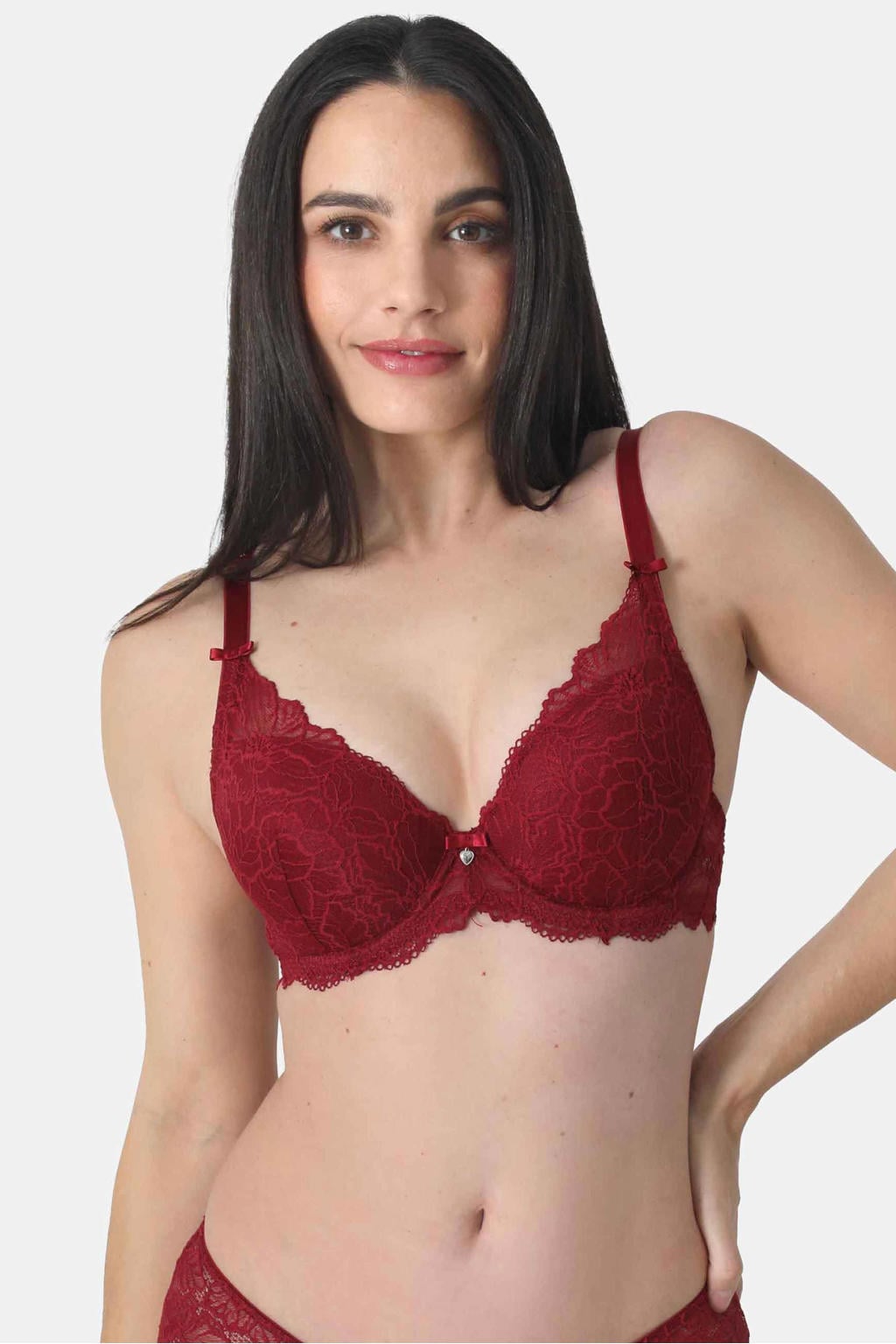 Sassa Mode voorgevormde kanten beugel-bh - rood