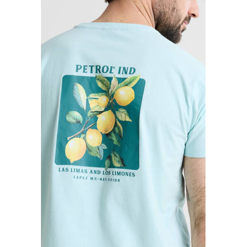 Petrol Industries regular T-shirt met backprint mintgroen afbeelding