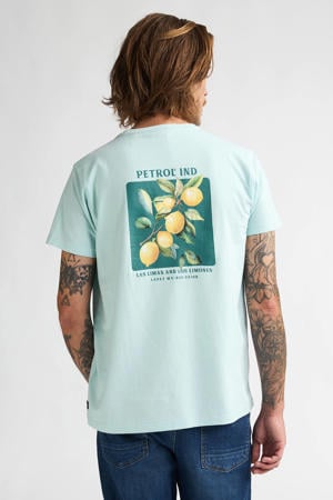regular T-shirt met backprint mintgroen