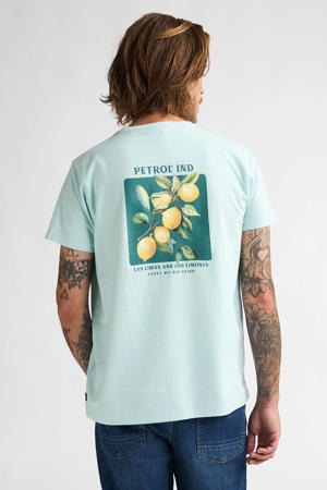 regular T-shirt met backprint mintgroen