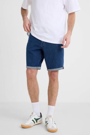 regular short dark blue denim