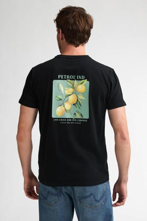 regular T-shirt met backprint zwart