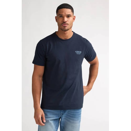 Petrol Industries regular T-shirt met backprint donkerblauw afbeelding