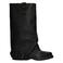Sacha leren bikerboots met flap zwart