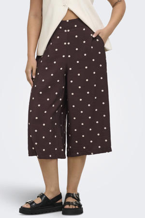 viscose loose fit broek Plus Size - donkerbruin