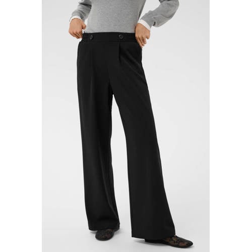 Kaffe straight high waist pantalon zwart afbeelding