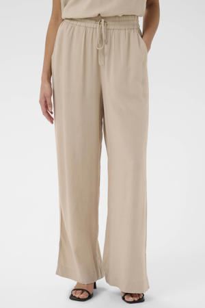high waist casual broek beige