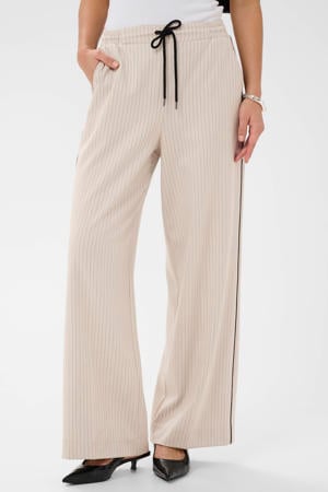 KAserena baggy broek met krijtstreep beige