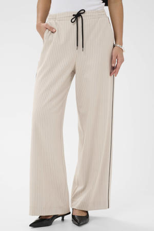 KAserena baggy broek met krijtstreep beige