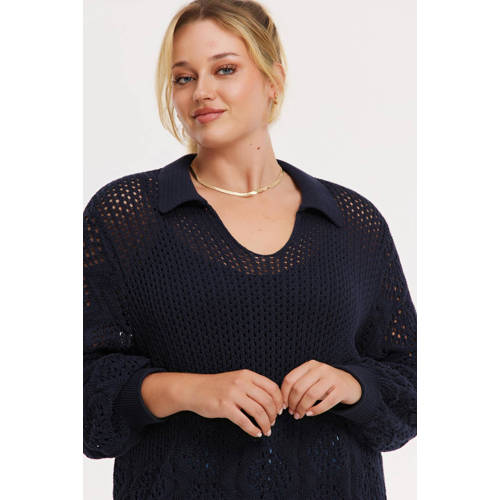 YOEK top blauw crochet afbeelding