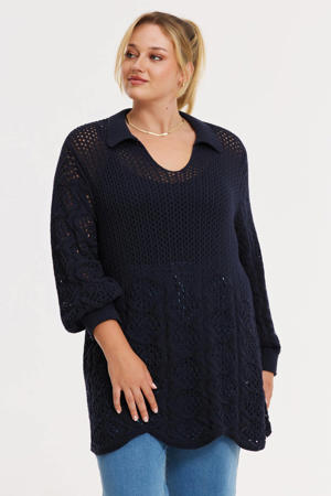 top blauw crochet