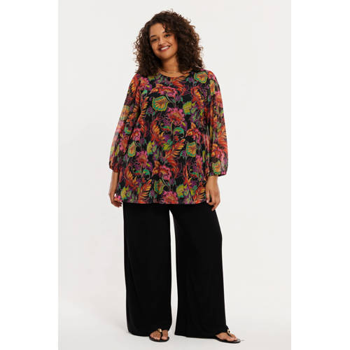YOEK gebloemde tuniek multi afbeelding
