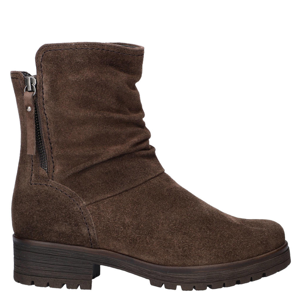 Gabor Comfort suede enkellaarzen blokhak bruin